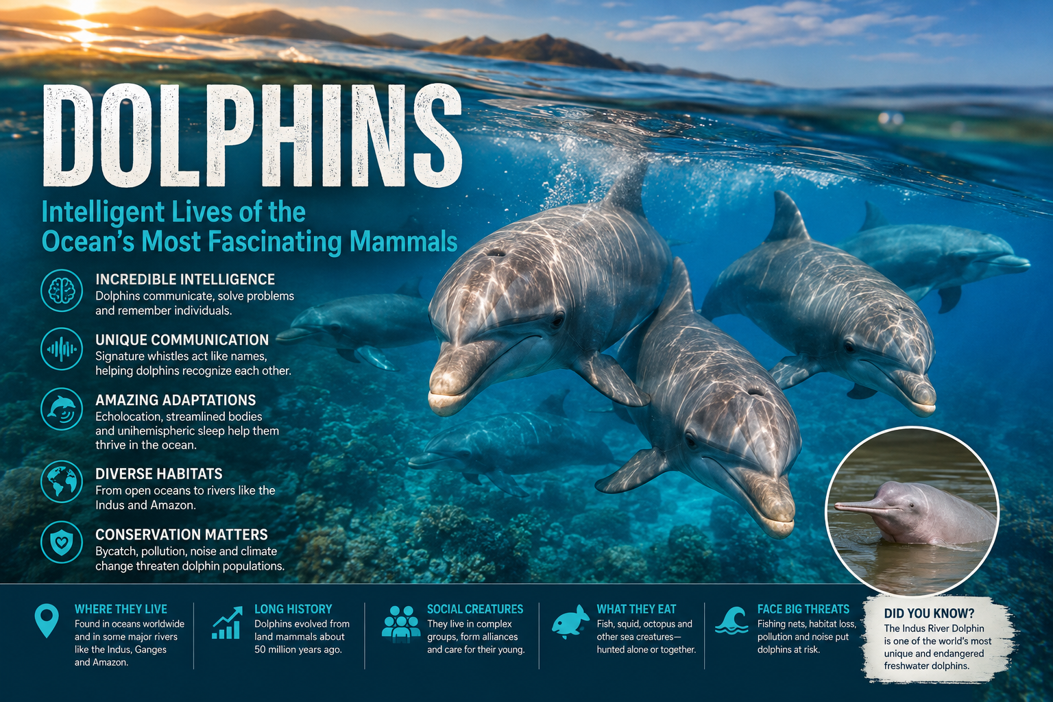 Dolphins: History, Species, Habitat, Intelligence, Communication and Amazing Facts